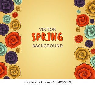 card with vector stylized flowers