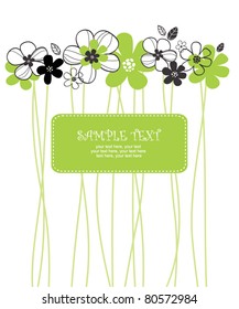 card with vector stylized flowers