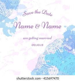 Card vector template for wedding. Invitations for  thank you, save the date, mother day.