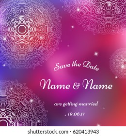 Card vector template for wedding. Invitations for thank you card, save the date card, mother day.