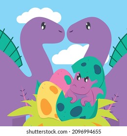 card of velociraptors and egg