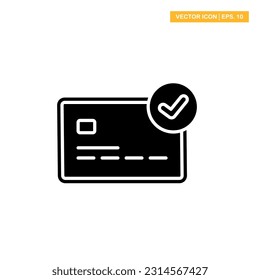 Card verification glyph icon vector design illustration
