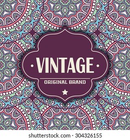 Card. Vintage decorative elements. Ornamental floral business cards, oriental pattern, vector illustration.  Islam, Arabic, Indian, turkish, pakistan, chinese, ottoman motifs.