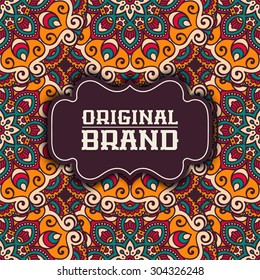 Card. Vintage decorative elements. Ornamental floral business cards, oriental pattern, vector illustration.  Islam, Arabic, Indian, turkish, pakistan, chinese, ottoman motifs.