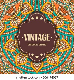 Card. Vintage decorative elements. Ornamental floral business cards, oriental pattern, vector illustration.  Islam, Arabic, Indian, turkish, pakistan, chinese, ottoman motifs.
