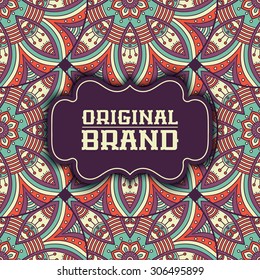 Card. Vintage decorative elements. Ornamental floral business cards, oriental pattern, vector illustration.  Islam, Arabic, Indian, turkish, pakistan, chinese, ottoman motifs.