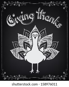 Card with vintage elements. Thanksgiving day