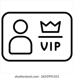 Card Vip Outline Icon Vector Illustration