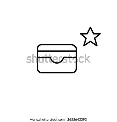 Card wallet and star. Trusted payment options, finances and banking services. Premium account, exclusive perks. Pixel perfect, editable stroke vector icon
