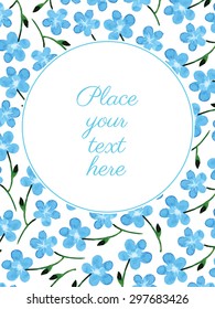 card with watercolor flowers frame vector template - for invitations, flyers, postcards, cards and so on