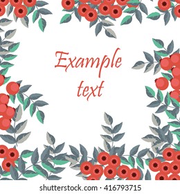 card with watercolor flowers frame vector template - for invitations, flyers, postcards, cards and so on