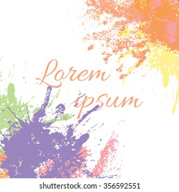 Card with a watercolor vintage blots on a white background with space for your text