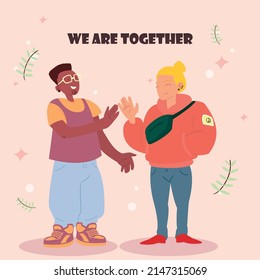 card of we are together with people