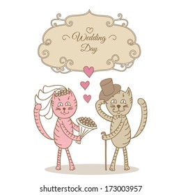 card wedding day wedding cat