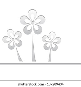 a card with white flowers