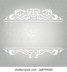 Card with white patterned borders on a gray background
