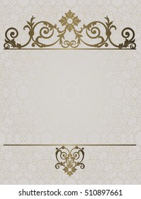 Card with white patterned borders on a gray background