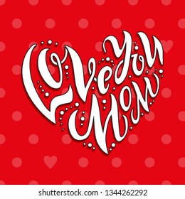 Card with white patterned lettering and a red background