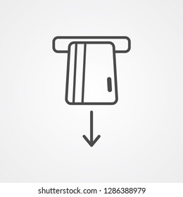 Card withdrawal vector icon sign symbol