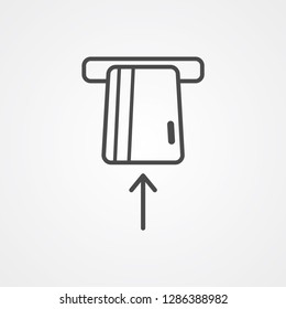 Card withdrawal vector icon sign symbol