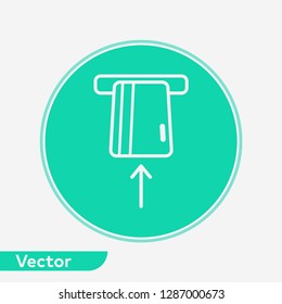 Card withdrawal vector icon sign symbol