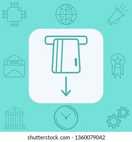 Card withdrawal vector icon sign symbol
