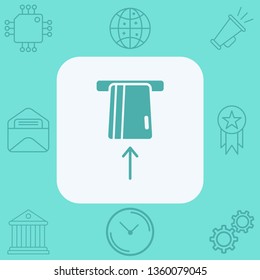 Card withdrawal vector icon sign symbol