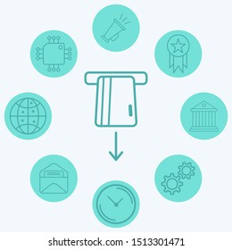 Card withdrawal vector icon sign symbol