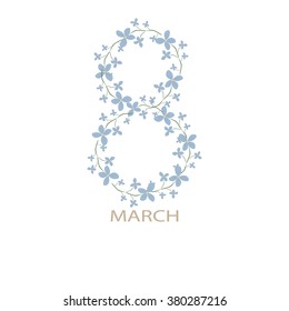  Card Womens Day on March 8 - Illustration
Women, Day, Number 8, March, Flower
