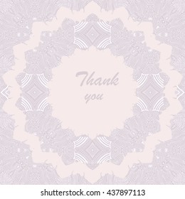 Card with words Thank You. Classic Graphic Design Templates for Invitation, Anniversary and Birthday Party. Abstract background.