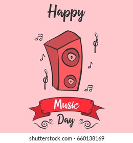 Card of world music day style vector art