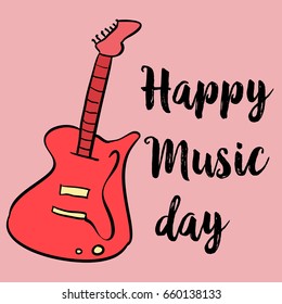 Card for world music day vector art collection stock