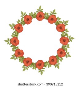 A card with wreath of Roses