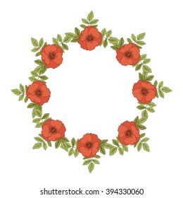 A card with wreath of Roses
