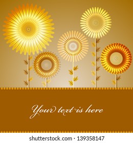 Card with yellow camomile carton
