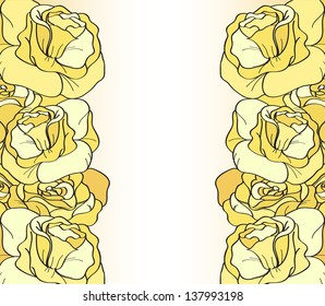 card of yellow roses. vector illustration