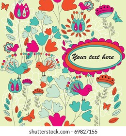 Card for Your Text with a Seamless Pattern