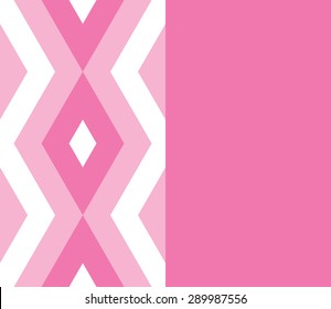 Card with zigzag, triangle, rhombus, line pattern of geometric shapes and empty space. Leaflet with colorful mosaic pattern. Colorful geometric background. Vector illustration. 