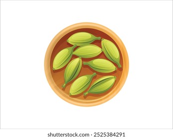 Cardamom ou Cardamon Pods estão em Bowl. Especiarias de sabor forte e único, com fragrância intensa aromática e resinosa
Cardamomo Aromático Pods em Tigela | Especiarias únicas com sabor intenso e fragrância