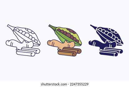 Cardamom and ginger icon vector illustration