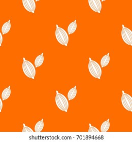 Cardamom pods pattern repeat seamless in orange color for any design. Vector geometric illustration