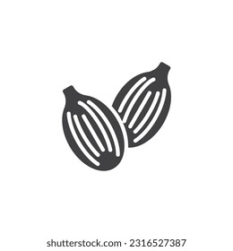 Cardamom seed vector icon. filled flat sign for mobile concept and web design. Cardamom pods glyph icon. Symbol, logo illustration. Vector graphics