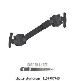 Cardan shaft  image. Spare parts icon in greyscale colors. Editable vector illustration isolated on a white background. Automotive concept.