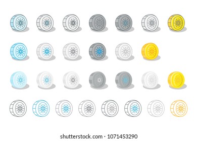 Cardano (ADA) coin cartoon vector design.
