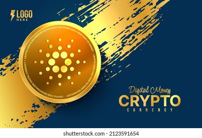Cardano ADA crypto currency background, Digital money exchange of Blockchain technology, Cryptocurrency mining and financial