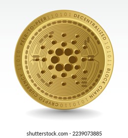 Cardano (ADA) Crypto currency godlen coin vector.ai svg
