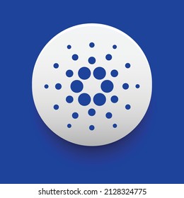 Cardano ADA Crypto currency logo and symbol icons vector template. Can be used as stickers, badges, buttons and emblems for virtual digital money technology concept