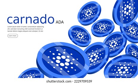 Cardano ADA Kryptowährung Hintergrund Design. Kryptowährung-Blockchain-Technologie. Vektorgrafik