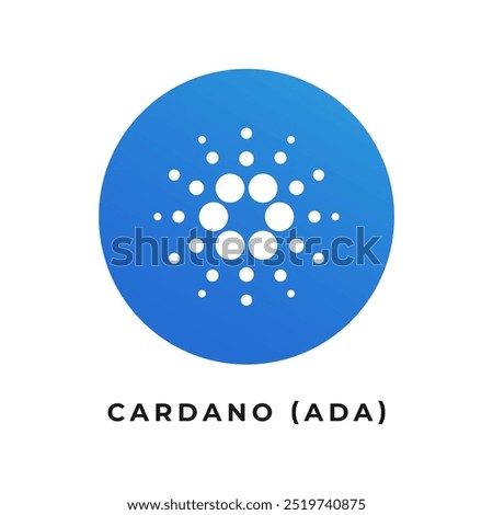 Cardano (ADA) cryptocurrency logo vector illustration.