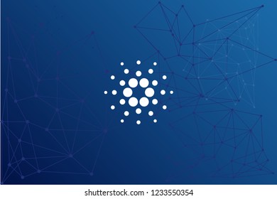 Cardano ADA cryptocurrency network vector illustration